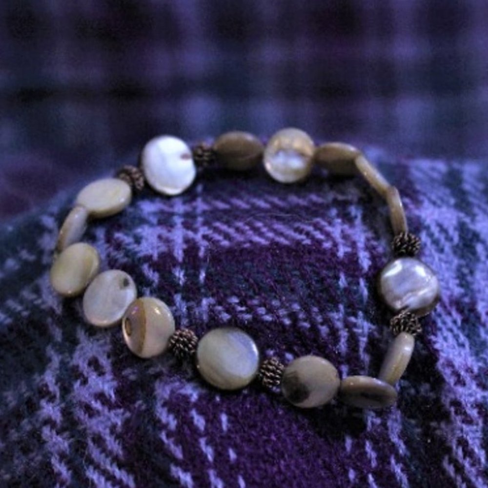 Mother of Pearl Beaded Stretch Bracelet
